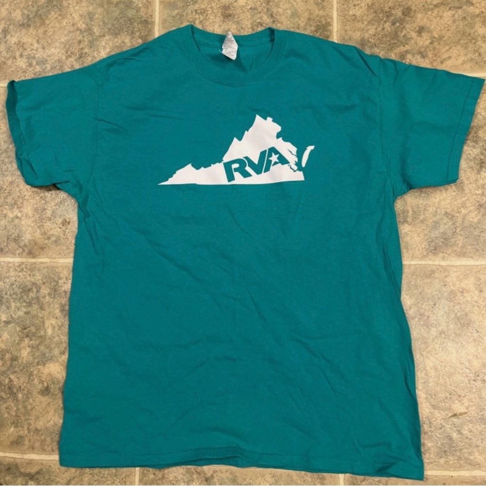 Gildan Teal Short Sleeve T-Shirt with White RVA Graphic